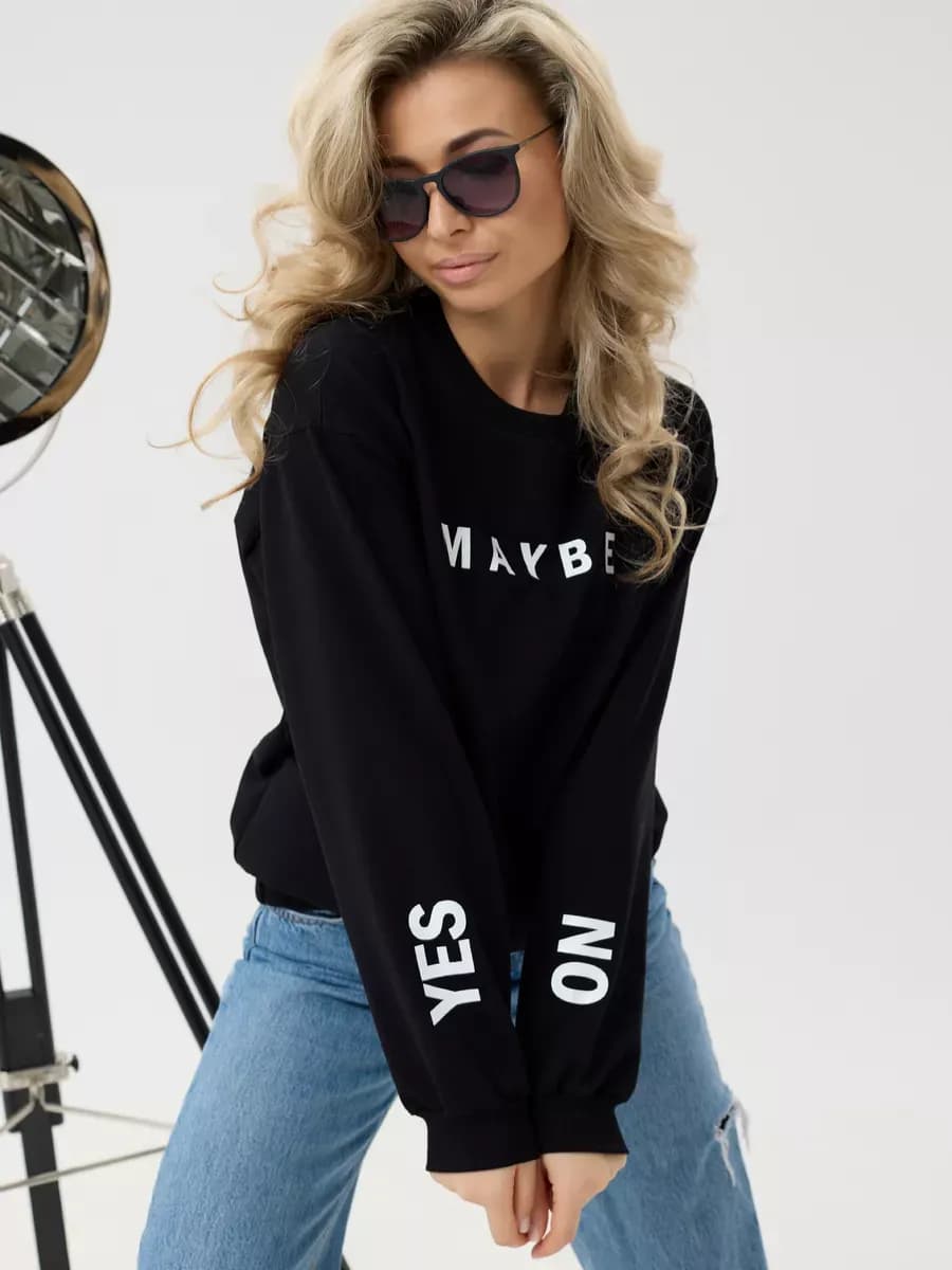 Свитшот оверсайз хлопковый трикотажный