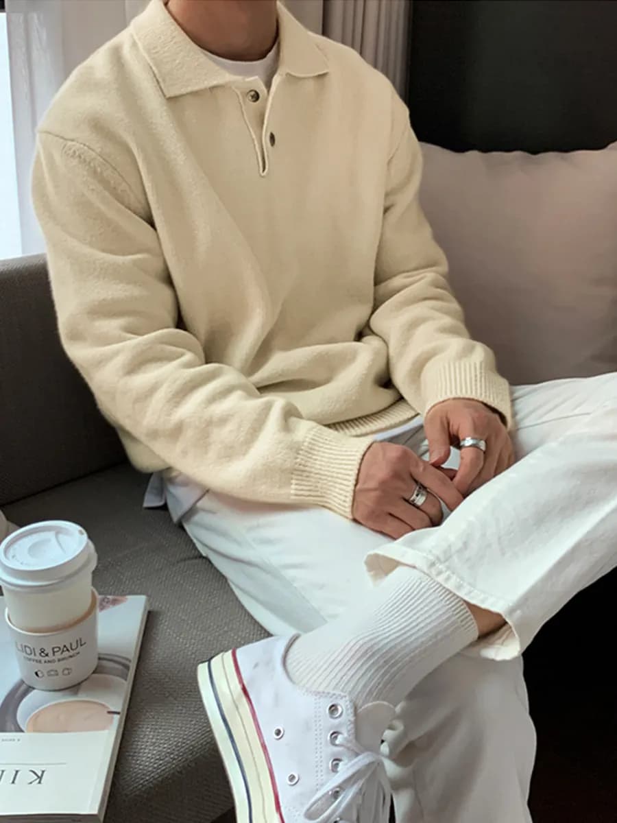 Свитер поло теплый