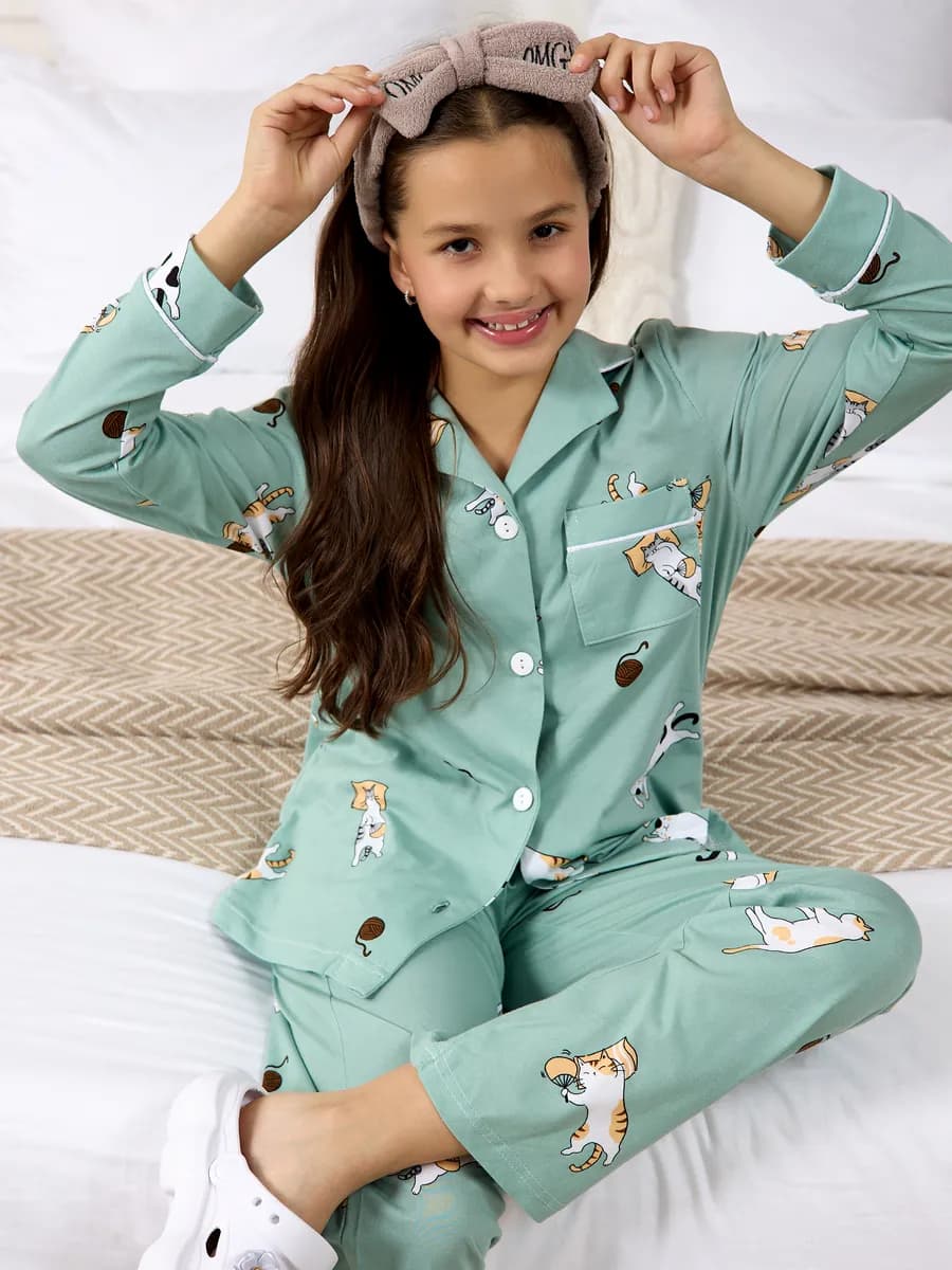 Детская пижама с брюками для девочки