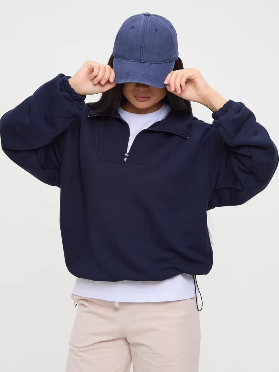 Свитшот полузамок оверсайз