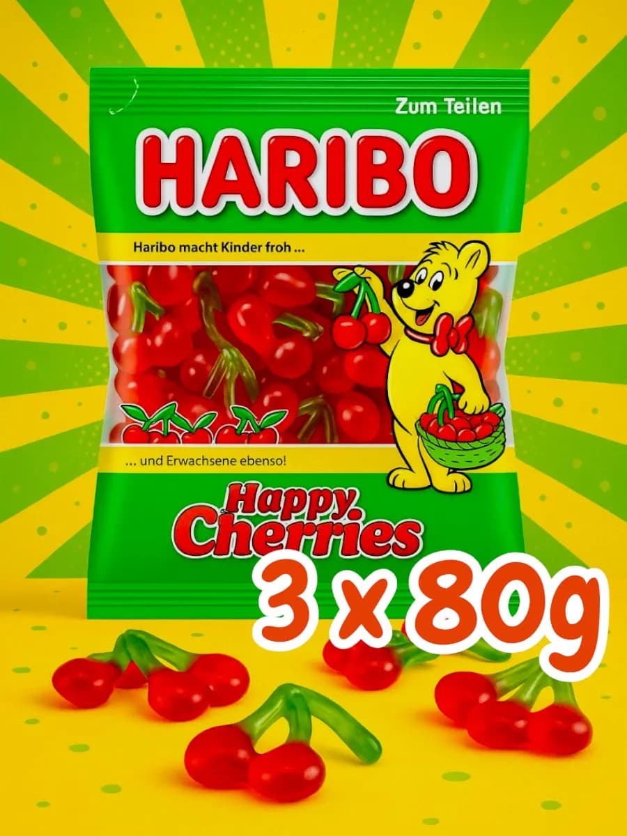 Жевательный мармелад Веселая Вишня, 80г х 3