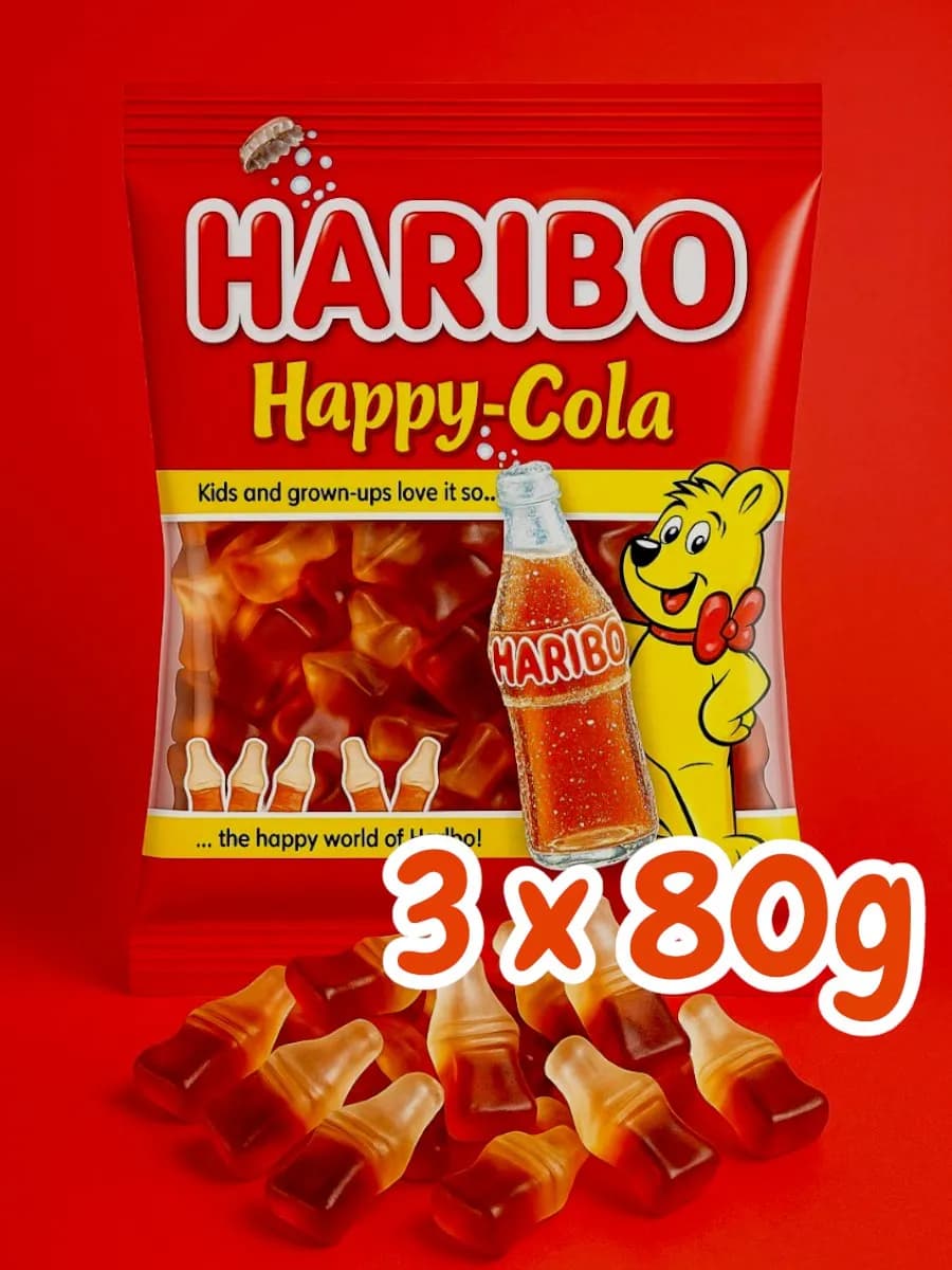 Жевательный мармелад веселая кола, 80г х 3