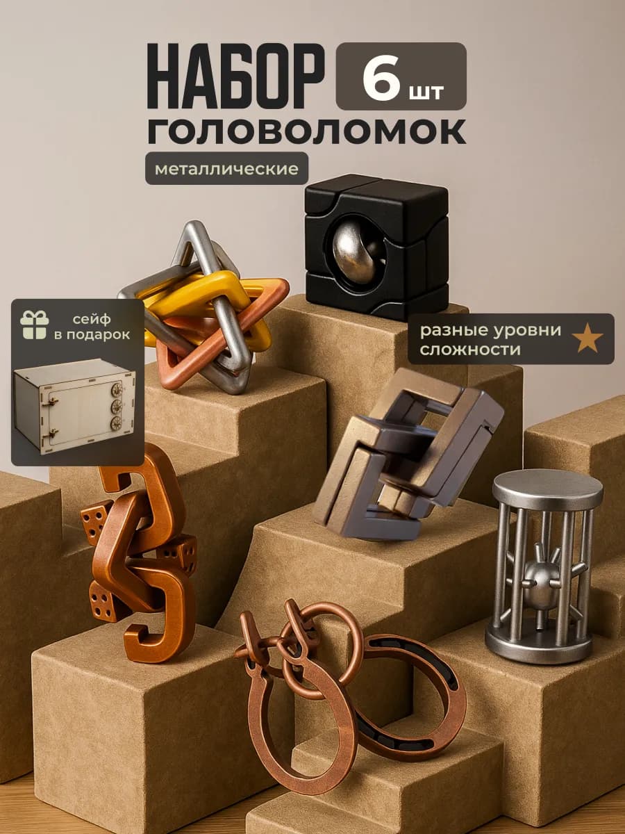 Головоломка металлическая для детей и взрослых