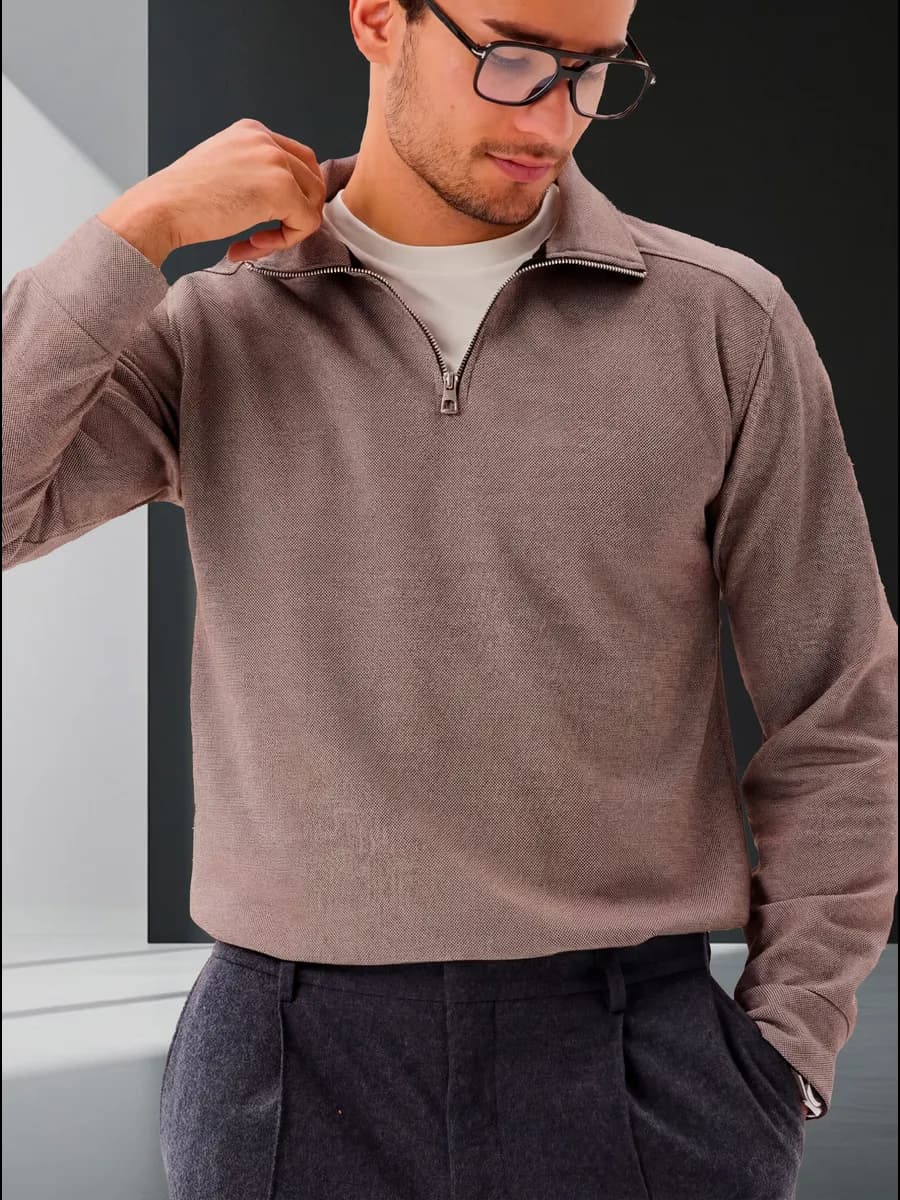 Джемпер мужской Турция теплый на молнии больших размеров