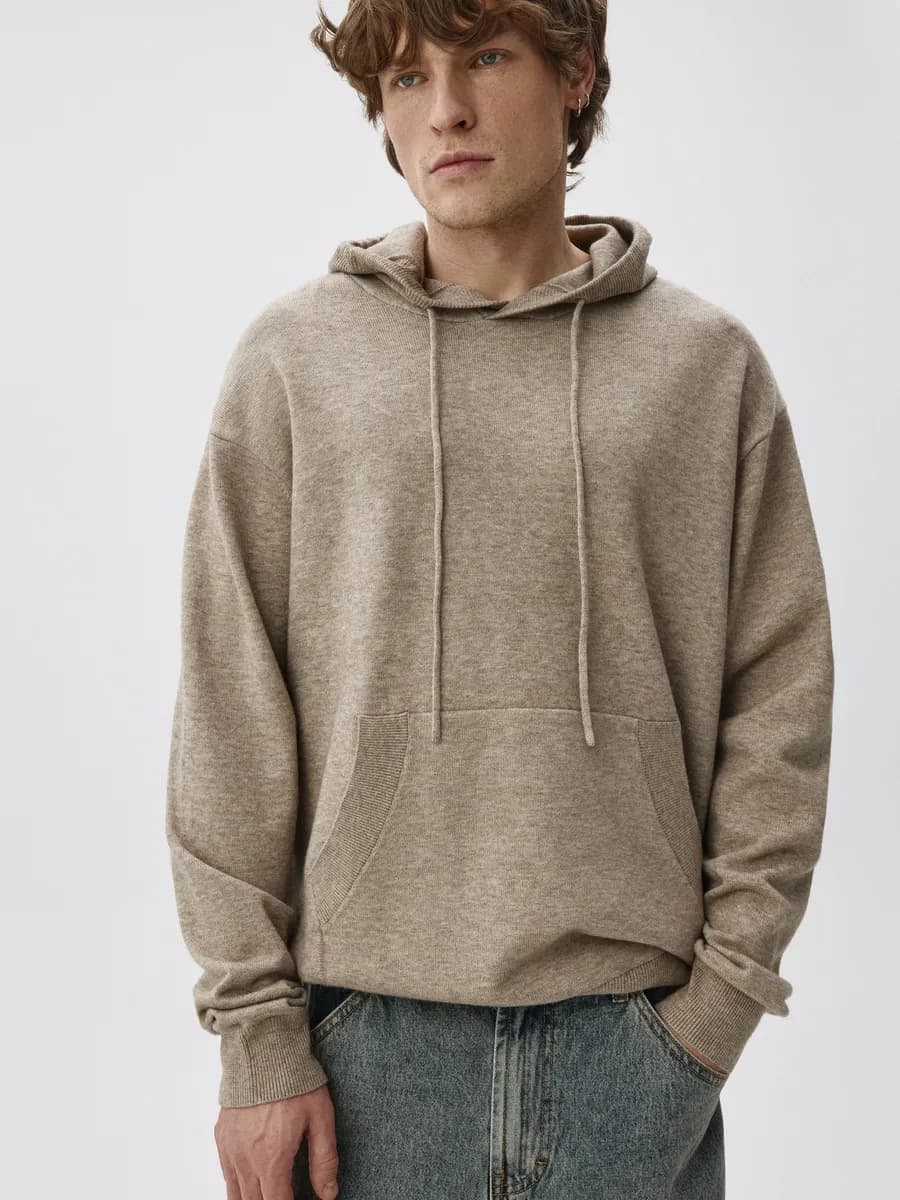 Вязаная толстовка худи оверсайз