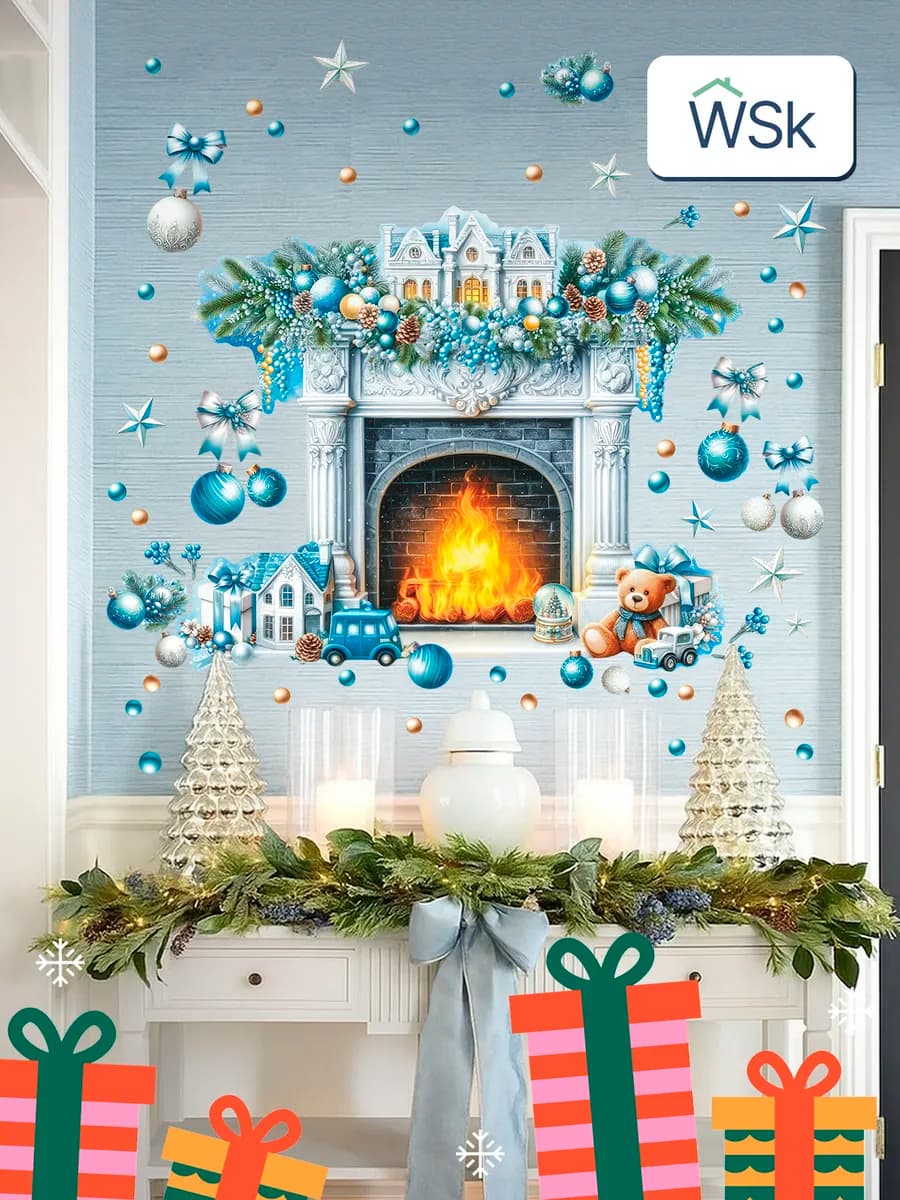 Новогодние наклейки набор универсальные украшения 2026 год