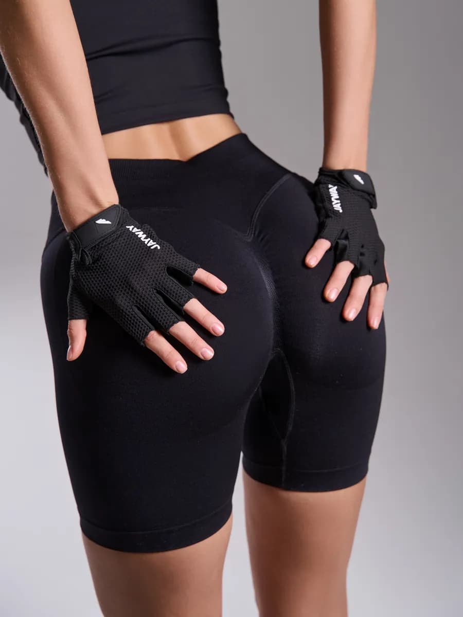 Шорты спортивные утягивающие для фитнеса с низкой посадкой - фото 1