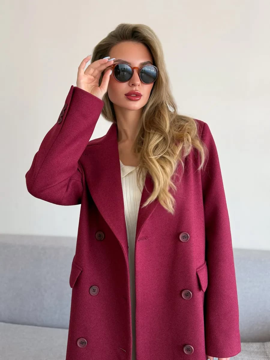 Пальто длинное демисезонное оверсайз