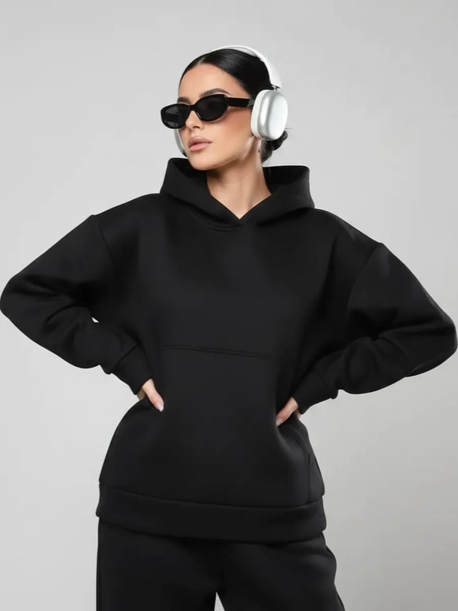 Худи новогоднее теплое с капюшоном большие размеры с начесом