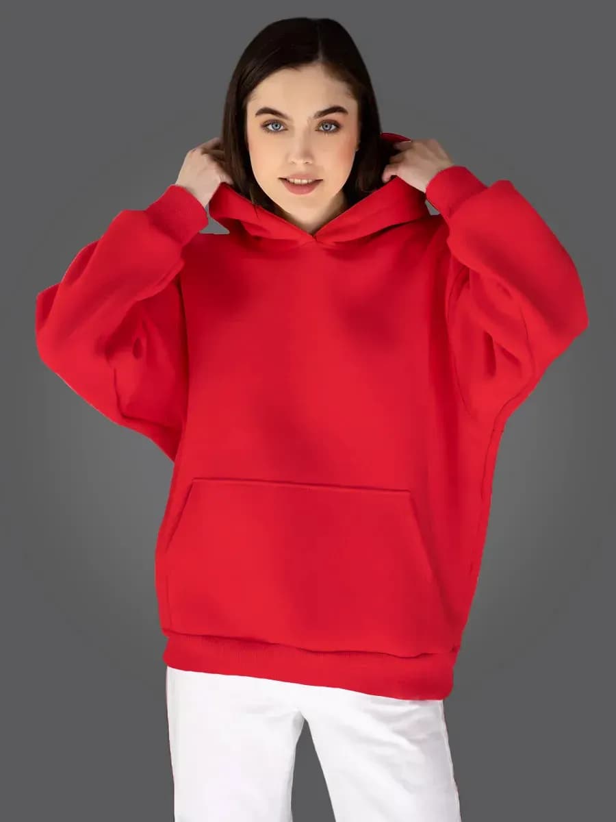 Худи оверсайз с капюшоном и начесом