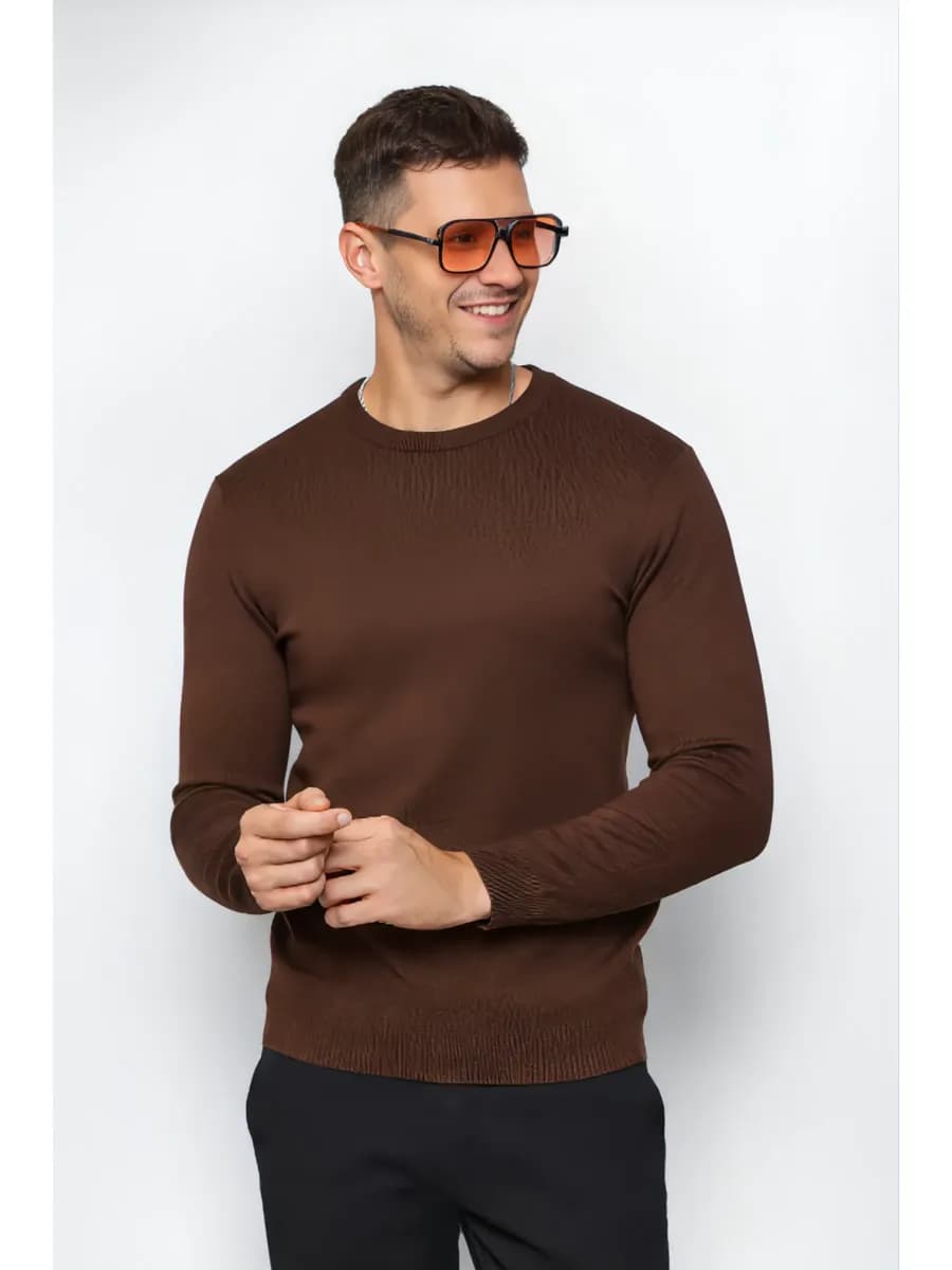 Джемпер классический однотонный под горло