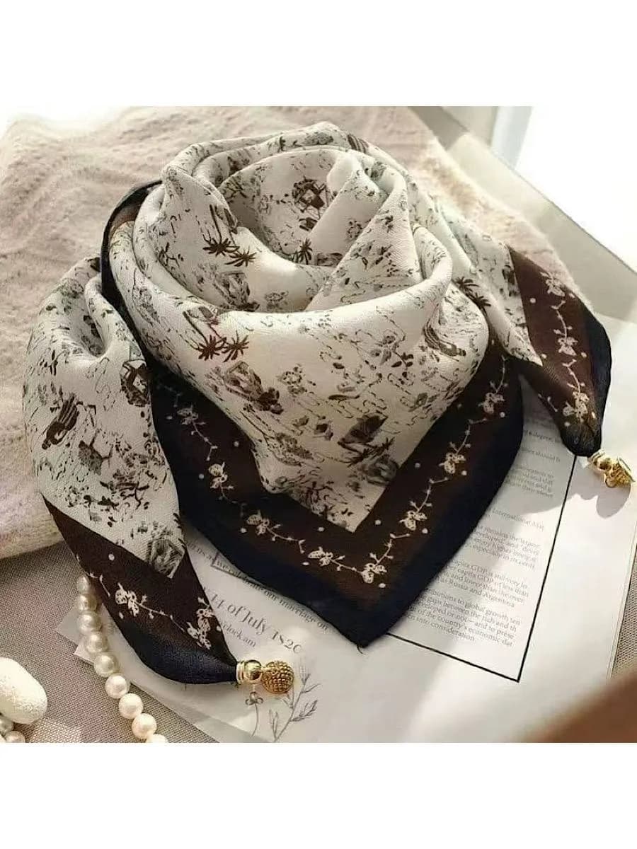 Платок на голову и шею осенний