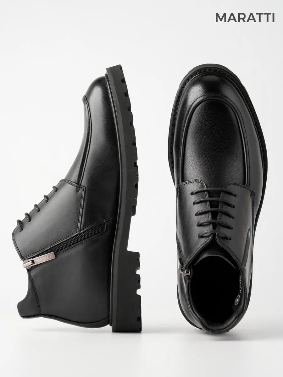 Ботинки демисезонные на байке натуральная кожа