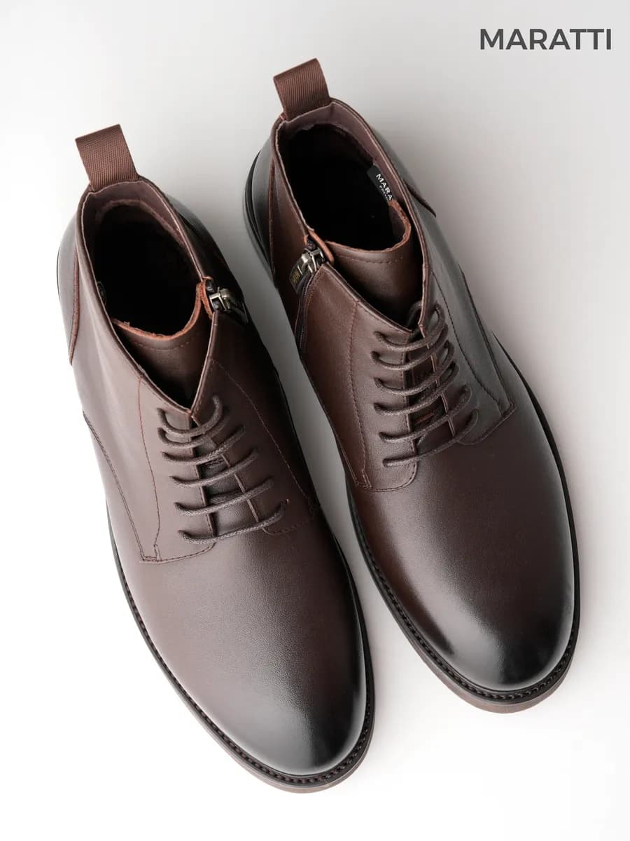 Ботинки демисезонные на байке натуральная кожа