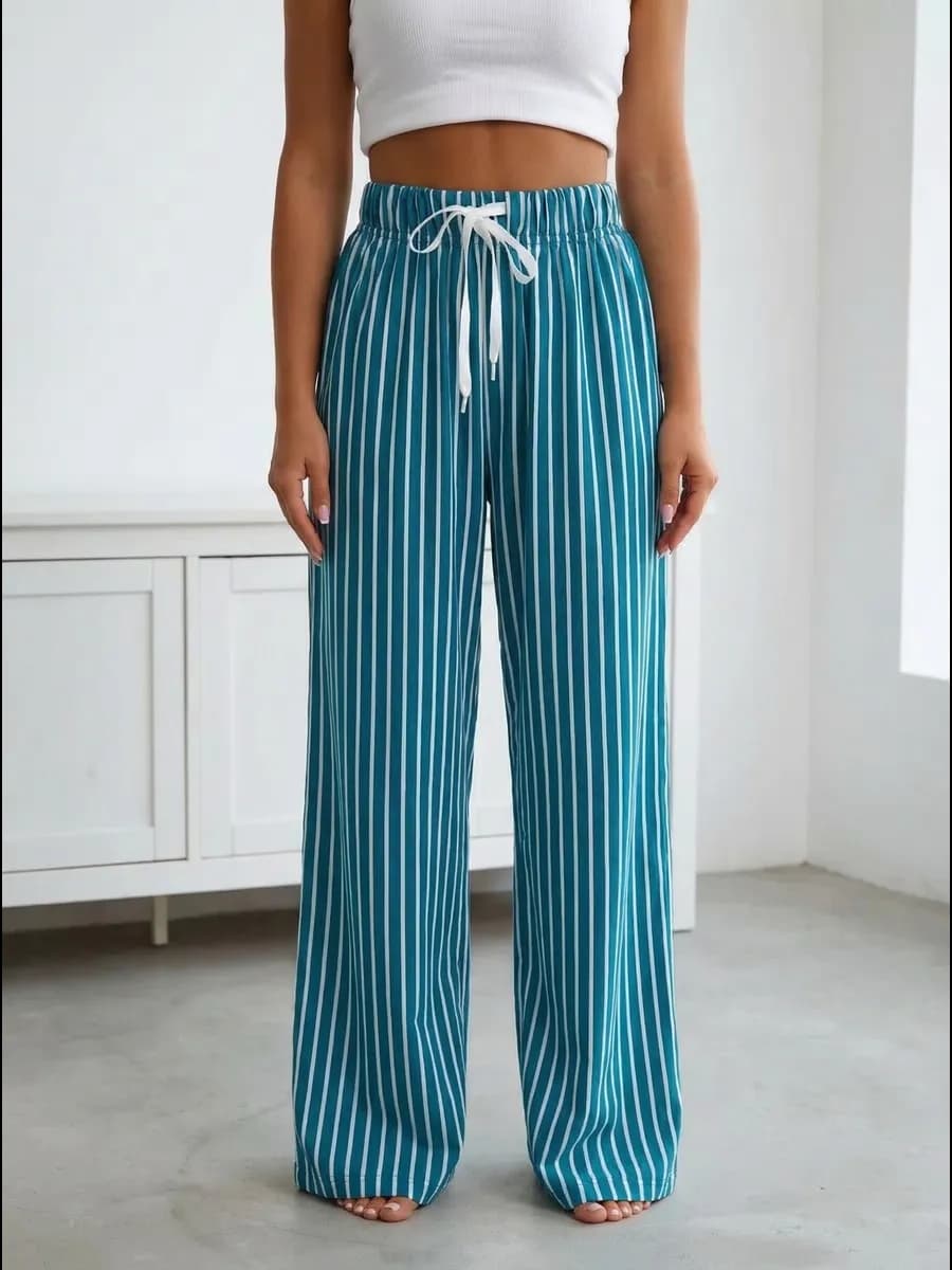 Брюки палаццо широкие домашние на резинке