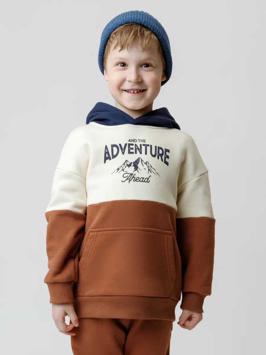 Худи из хлопка с начесом для мальчика