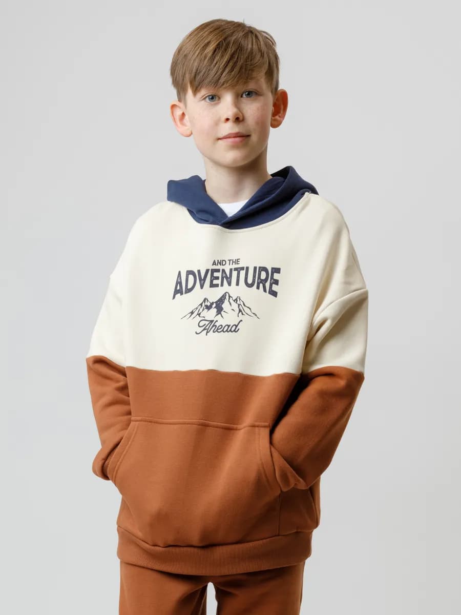 Худи из хлопка с начесом для мальчика