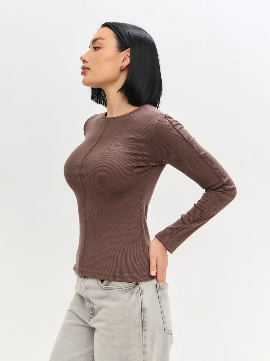 Лонгслив облегающий со швами наружу