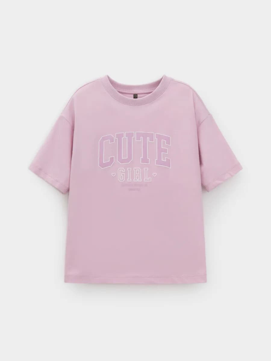 Свободная футболка для девочки хлопковая