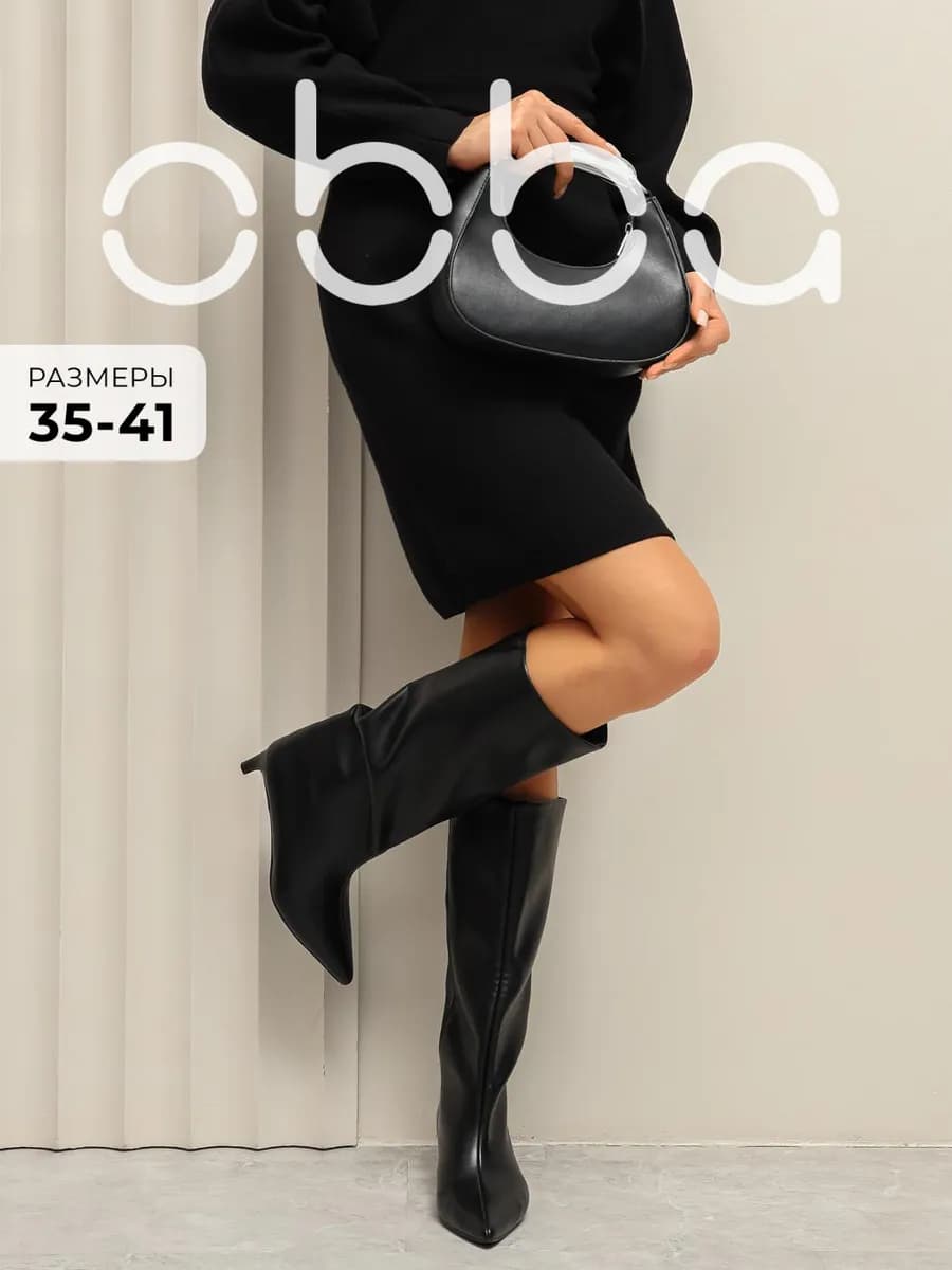 Демисезонные сапоги трубы на каблуке