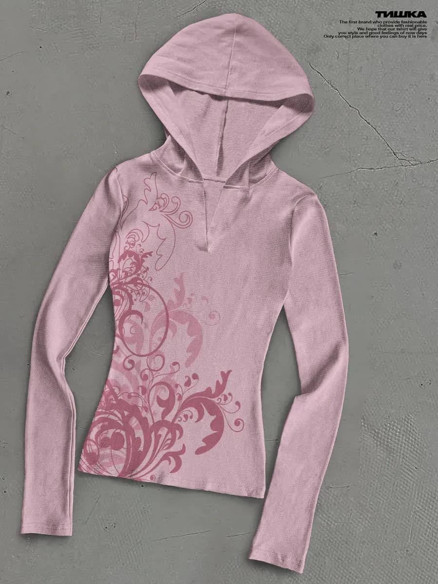 Обтягивающий лонгслив скимс с капюшоном cutecore