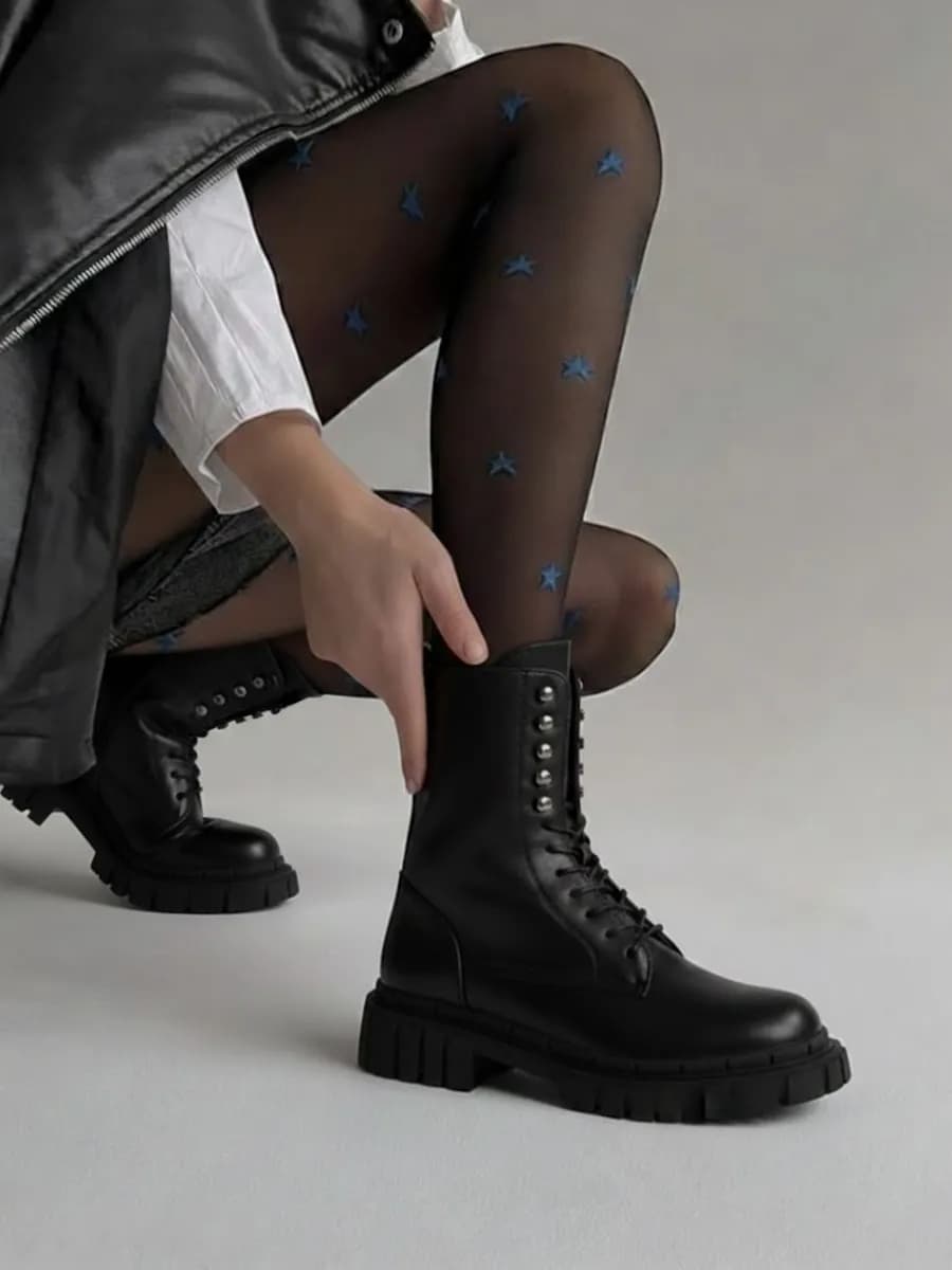 Ботинки зимние берцы на высокой подошве