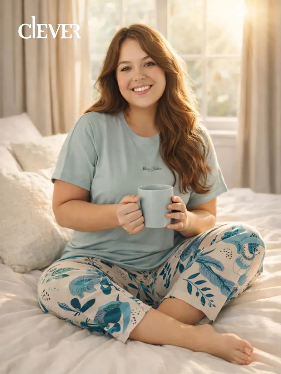 Пижама со штанами больших размеров