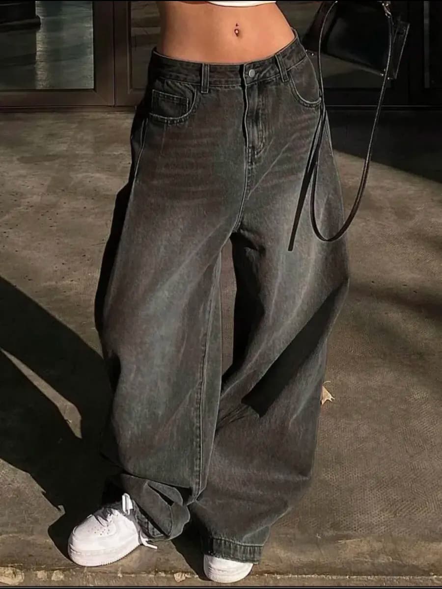 Джинсы багги широкие прямые бойфренды y2k оверсайз