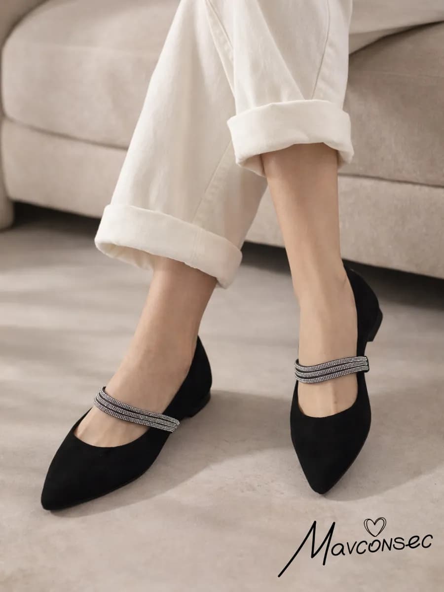 Балетки праздничные со стразами