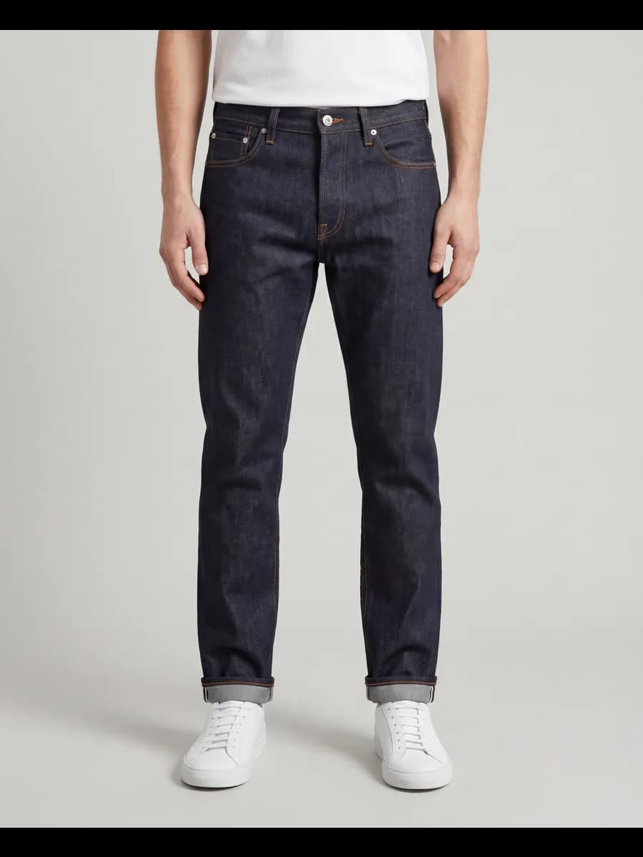 Raw selvedge джинсы Straight Fit 14oz, сырой деним