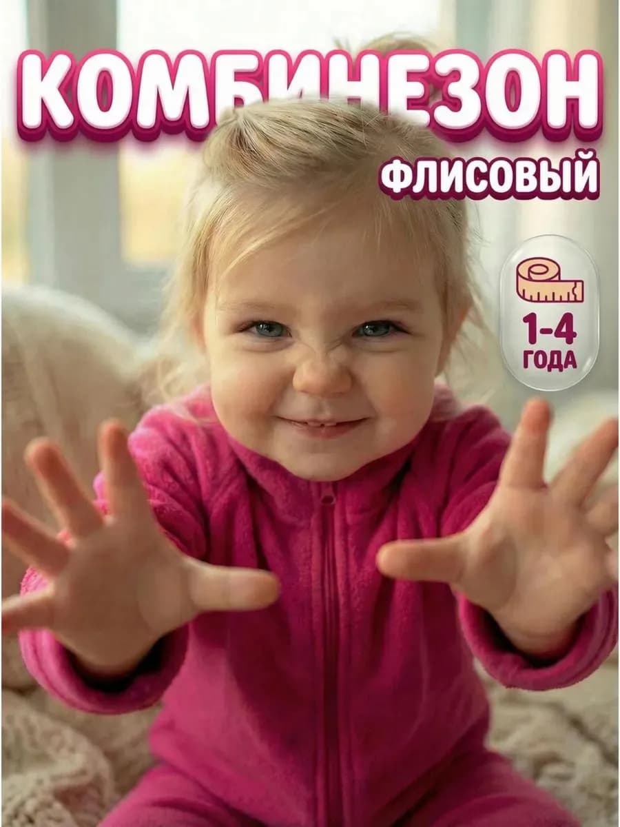 Флисовый комбинезон для девочки - фото 1