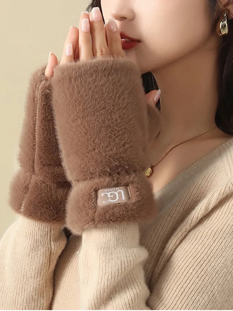 Митенки женские зимние меховые