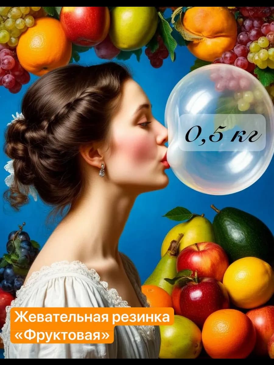 Жевательная резинка без сахара "Фруктовая", 500 гр
