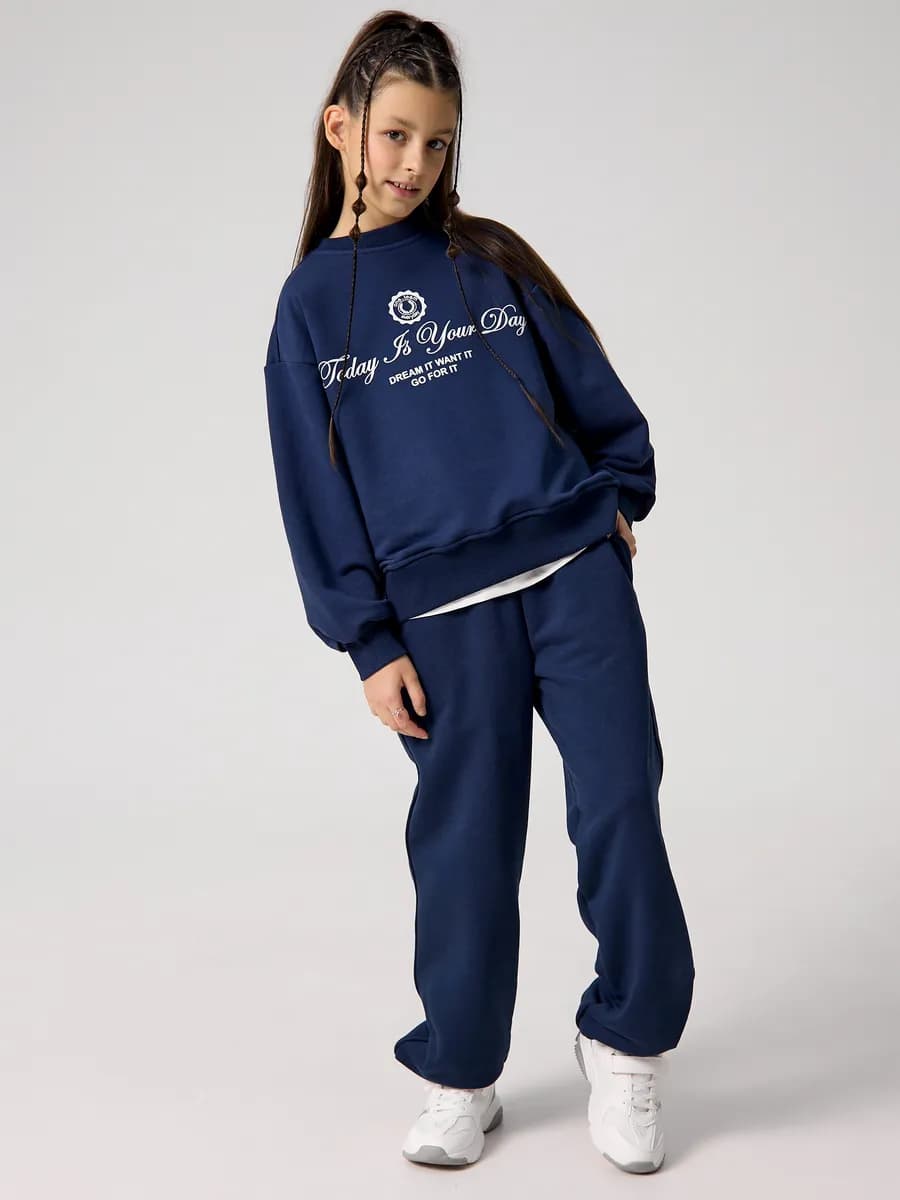 Свитшот школьный оверсайз без начеса для подростка