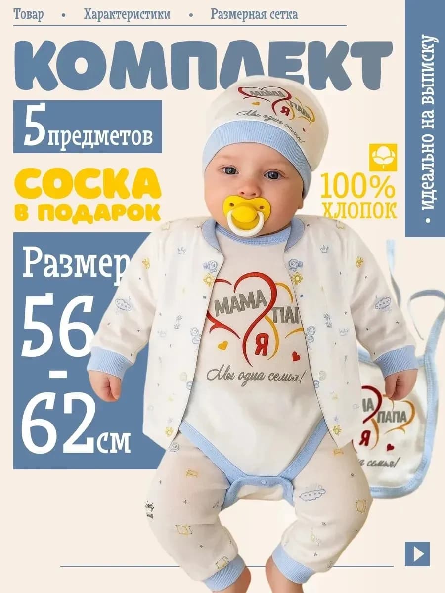 Комплект нательный для новорожденных