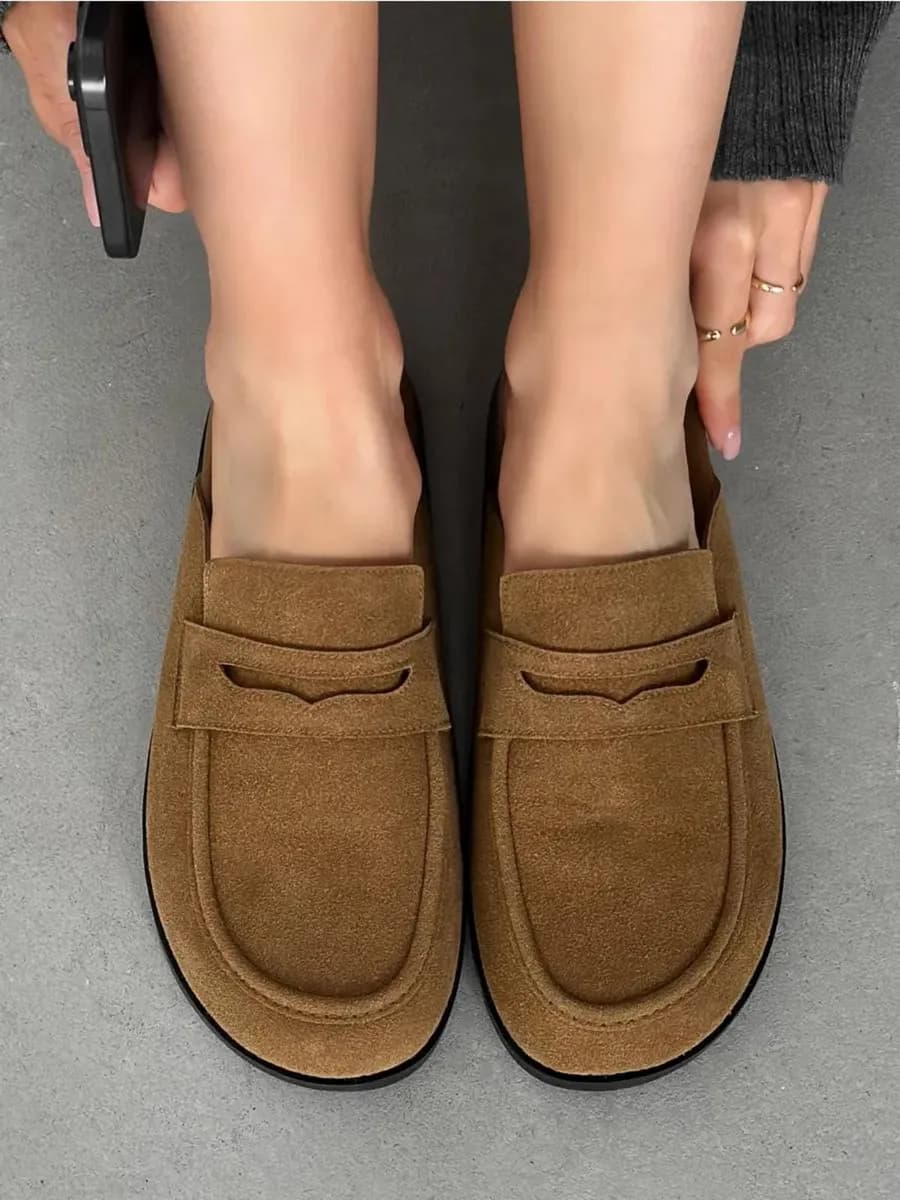 Мюли летние замшевые на платформе