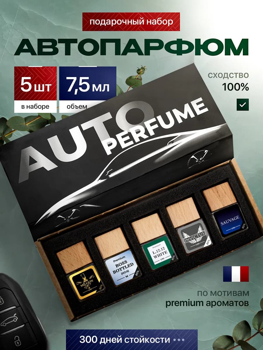 Ароматизатор в машину подарочный набор автопарфюма 5 шт