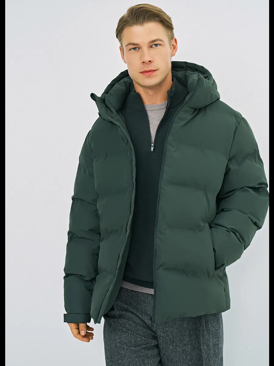 Куртка стеганая пуховик зимний с капюшоном