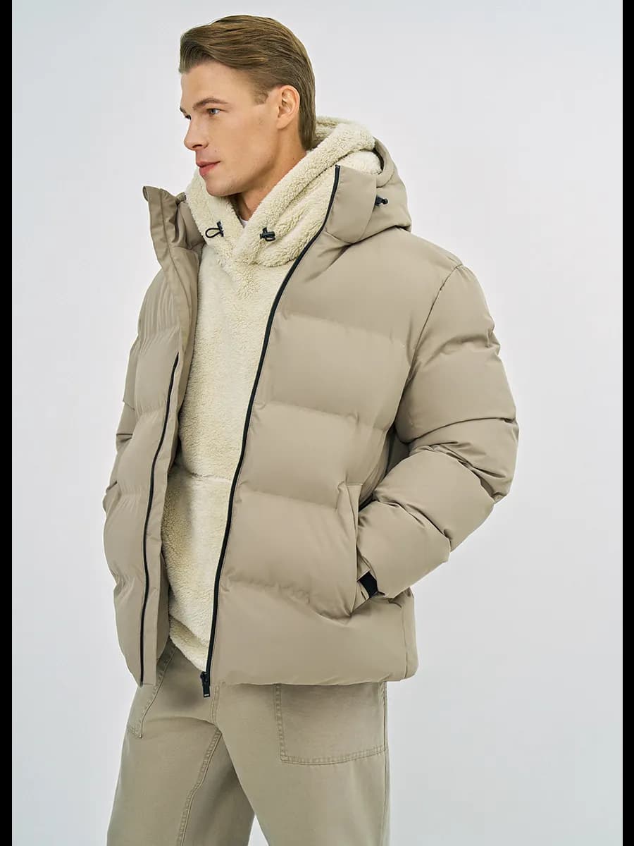 Куртка зимняя стеганая с капюшоном