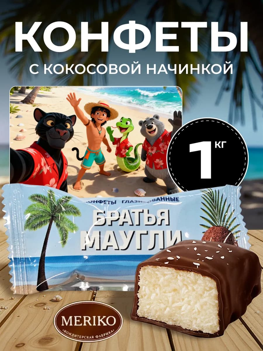 Конфеты с кокосом "Братья Маугли"