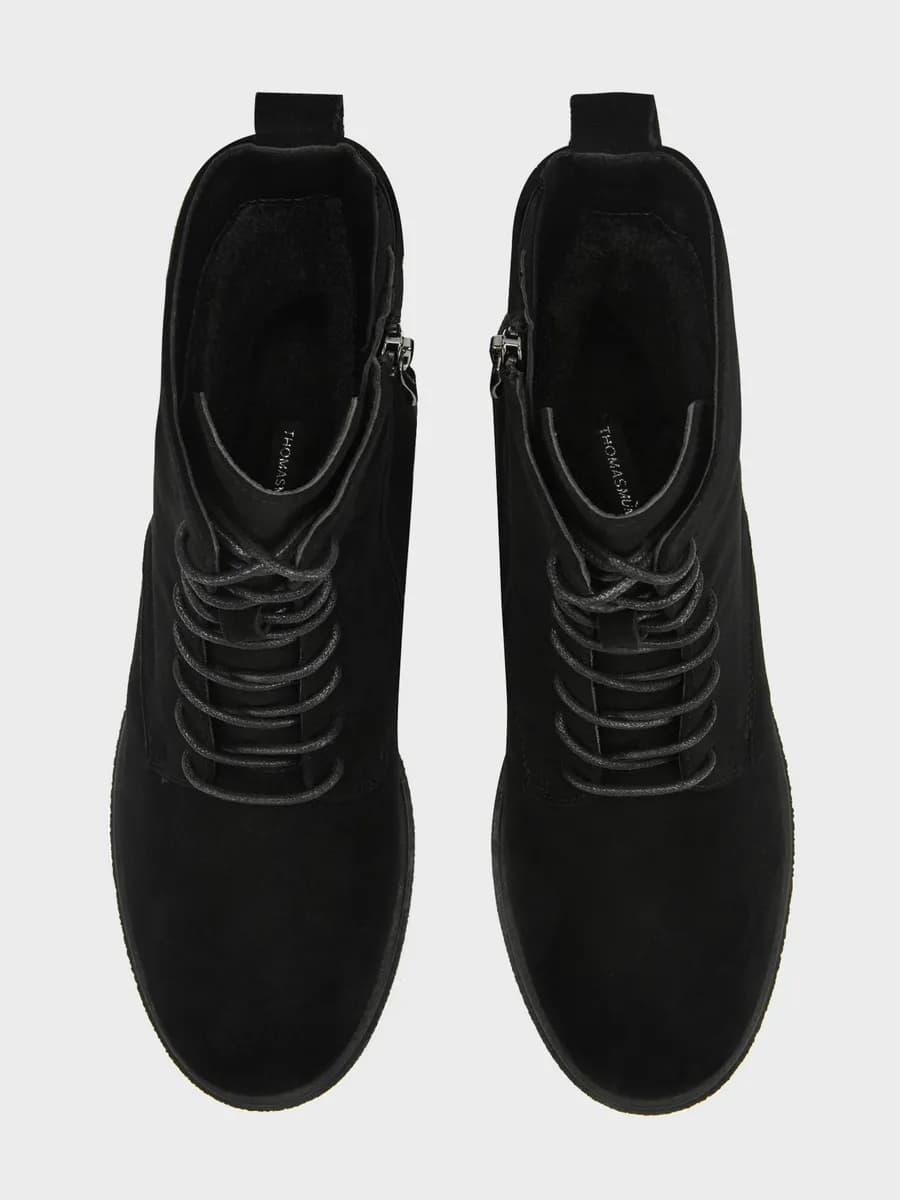 Ботинки зимние натуральная кожа и мех на низком каблуке