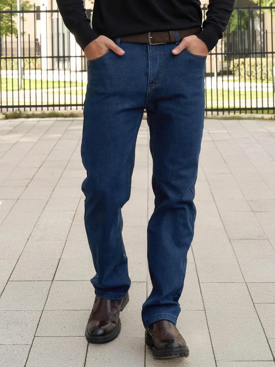 Джинсы прямые утепленные классические