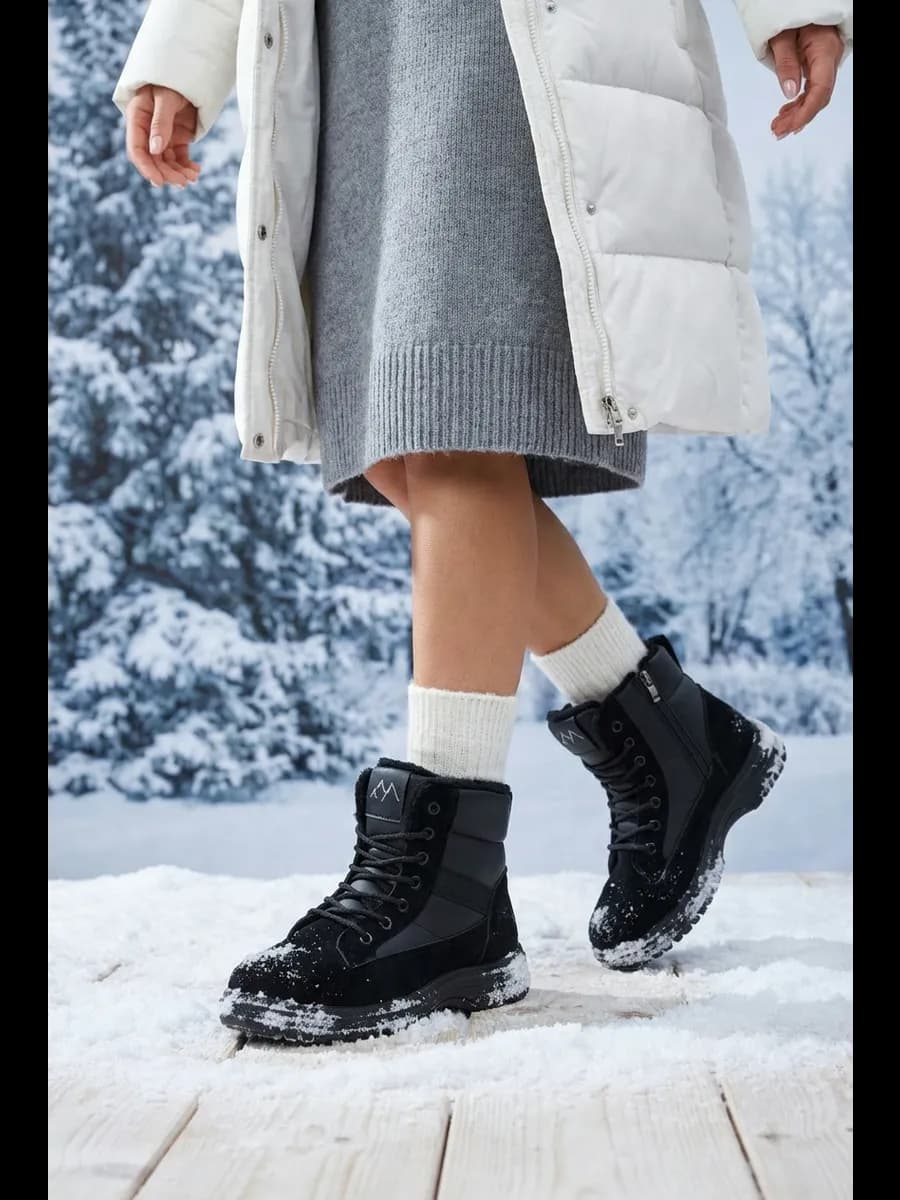 Ботинки зимние с мехом на молнии