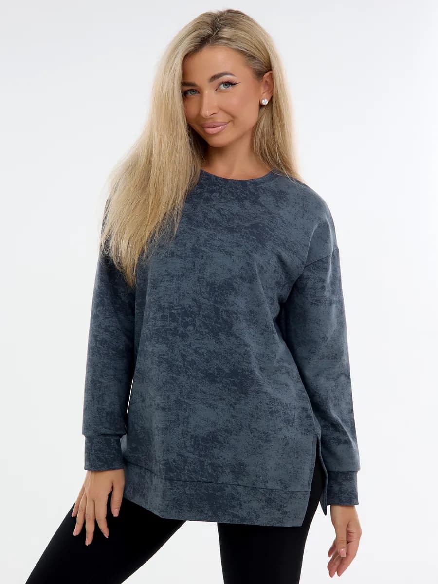 Свитшот оверсайз без начёса кофта больших размеров