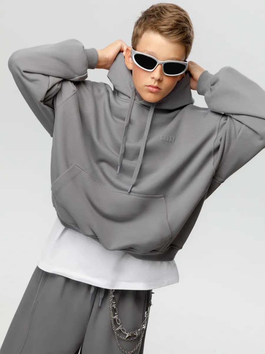 Хлопковое оверсайз худи для мальчика