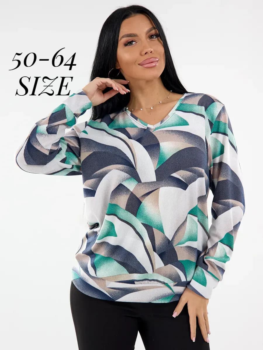 Кофта с длинным рукавом больших размеров - фото 1