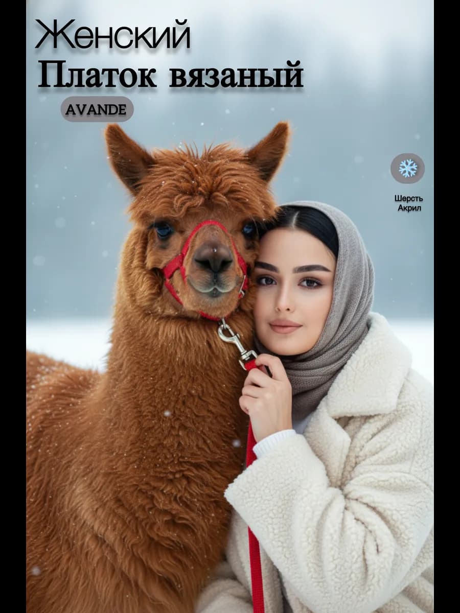 Платок вязаный Косынка