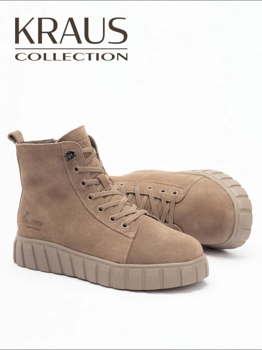 Зимние ботинки женские замшевые