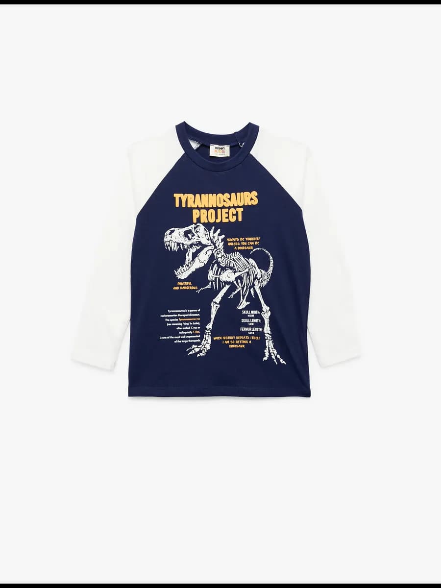 Лонгслив с принтом динозавра из хлопка