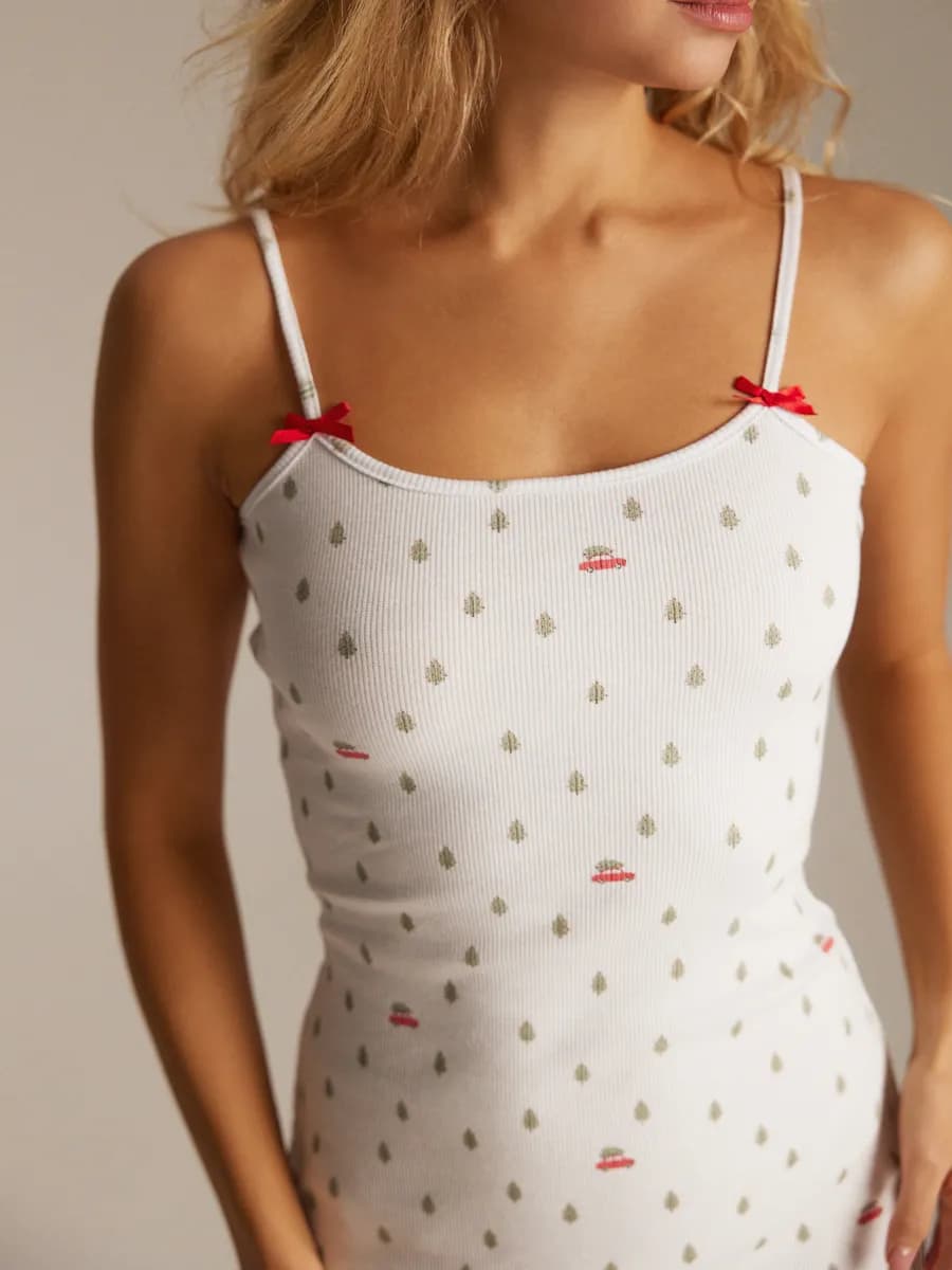 Ночная сорочка хлопок домашняя новогодняя